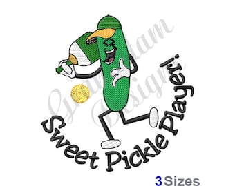 Jogador de Sweet Pickle Ball - Desenho para Bordado à Máquina