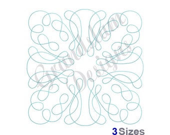 Squiggle Quilt Block Pattern - Machine Embroidery Design, Embroidery Designs, Quilt, Embroidery Patterns, Embroidery Files, Instant Download