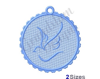 May include: An embroidered design of a bird in a circle with a scalloped edge. The design is perfect for a craft project or to add a touch of whimsy to your home decor.