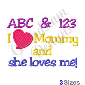 Ich liebe Mama ABC&#39;s - Stickdatei
