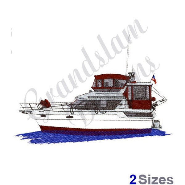 Yacht Boat  - Machine Embroidery Design