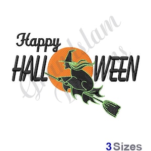 Happy Halloween Witch - Machine Embroidery Design, Embroidery Designs, Embroidery, Embroidery Patterns, Embroidery Files, Instant Download