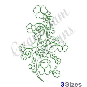 Shamrock Outline Border - Machine Borduurontwerp, Borduurontwerpen, Borduurpatronen, Borduurbestanden, Instant Download - 3 maten