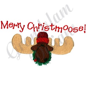 Merry Christmas Moose! - Machine Embroidery Design