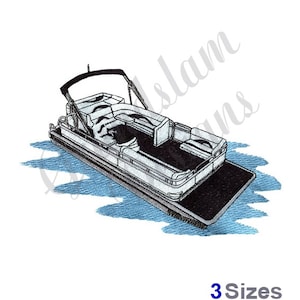 Pontoon Boat - Machine Embroidery Design