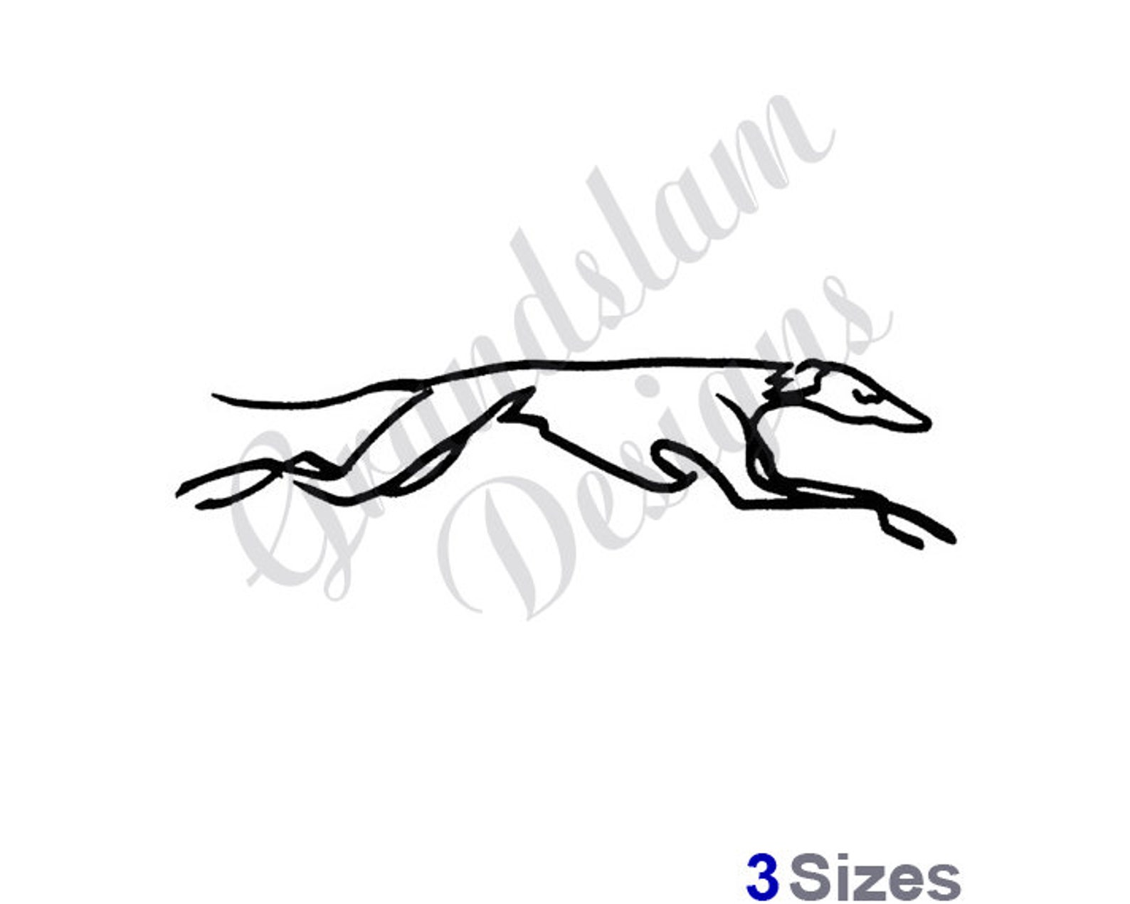 Greyhound Pattern Design Greyhound Outline Machine Embroidery Design Embroidery | Etsy