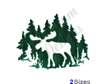 Moose Silhouette -Machine Embroidery Design, Embroidery Designs, Machine Embroidery, Embroidery Patterns, Embroidery Files, Instant Download