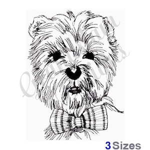 Westie Head - Machine Embroidery Design