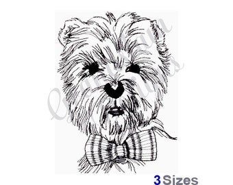 Westie Kopf - Stickdatei für die Stickmaschine