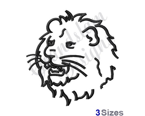 Löwe Umriss Maschine Stickerei Design | Etsy