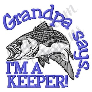 Grandpa Fish Keeper - Machine Embroidery Design