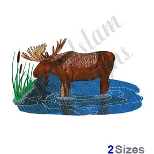 Moose Scene - Machine Embroidery Design
