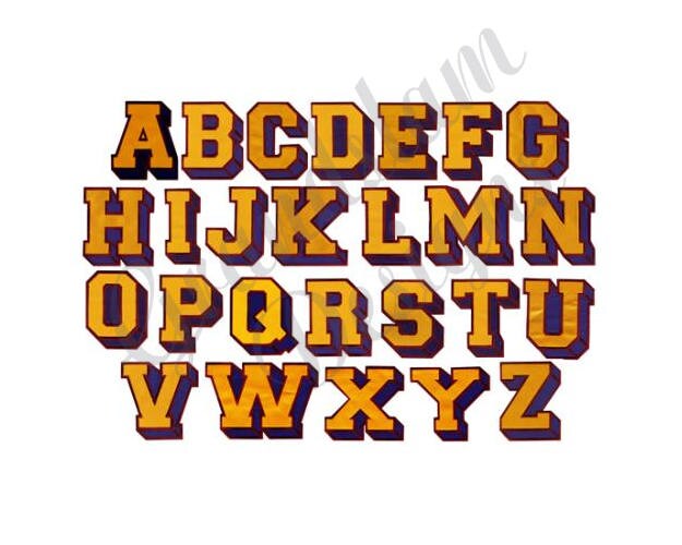 Sport Block Applique Embroidery Font Set - Athlete Machine Embroidery ...