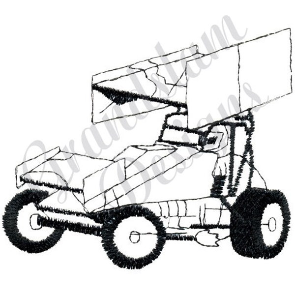 Sprint Car Outline - Machine Embroidery Design