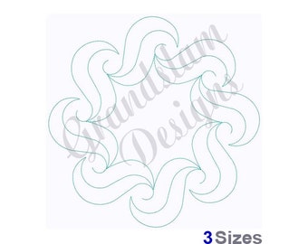 Wavy Circle Quilt Block - Machine Embroidery Design, Embroidery Designs, Embroidery, Embroidery Patterns, Embroidery Files, Instant Download