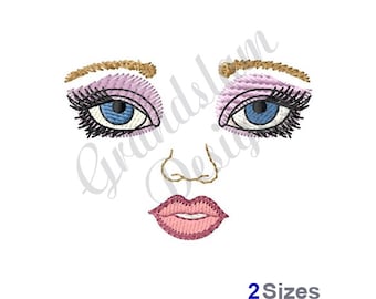 Doll Face - Machine Embroidery Design