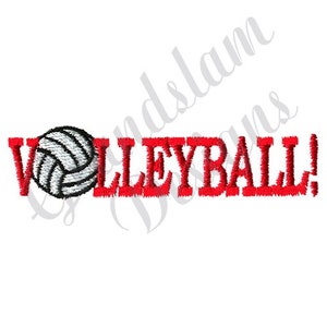 Volleyball Text - Machine Embroidery Design, Embroidery Designs, Machine Embroidery, Embroidery Patterns, Embroidery Files, Instant Download