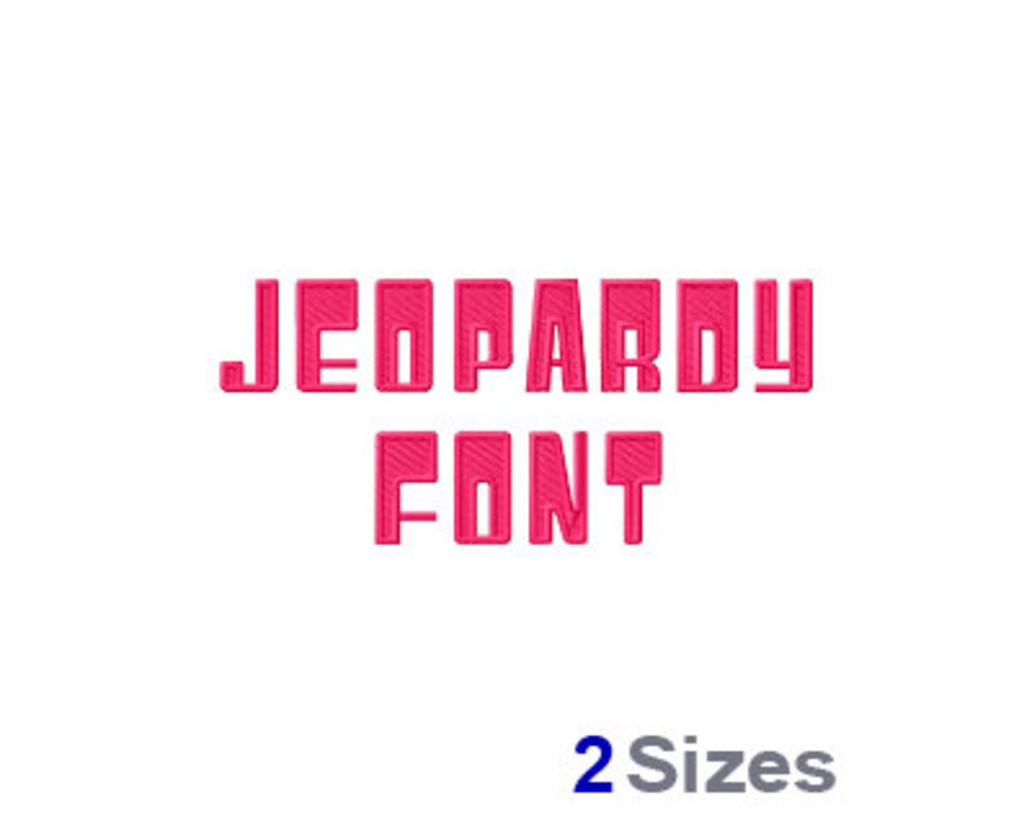 Jeopardy Font Machine Embroidery Font Etsy