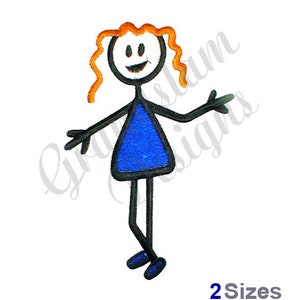 Stick Girl - Machine Embroidery Design, Embroidery Designs, Machine Embroidery, Embroidery Patterns, Embroidery Files, Instant Download