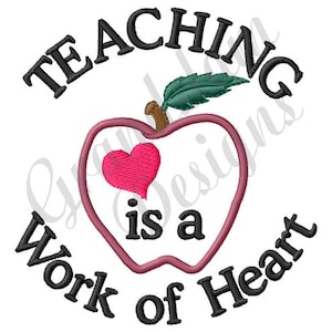 Teacher Apple - Machine Embroidery Design