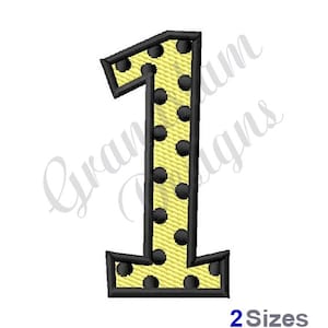 Polka Dot Number 1 Machine Embroidery Design - Etsy
