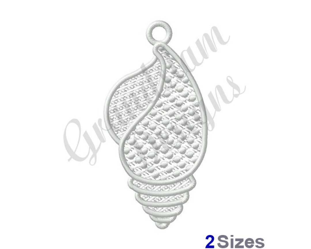 Fsl Conch Ornament - Machine Embroidery Design - Etsy