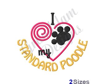 Standard Poodle - Machine Embroidery Design