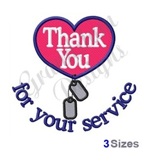 Thank You For Your Service - Machine Embroidery Design