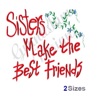 Sisters Best Friends - Machine Embroidery Design, Embroidery Designs, Embroidery, Embroidery Patterns, Embroidery Files, Instant Download