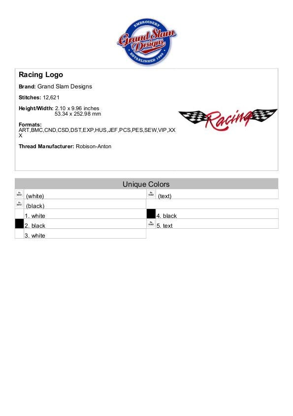 Racing Flags Logo Machine Embroidery Design, Embroidery Designs ...
