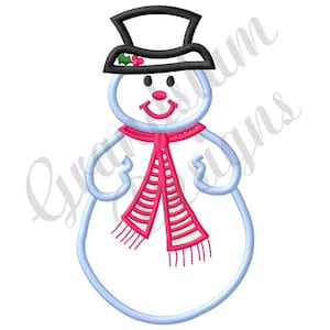 Applique Snowman - Machine Embroidery Design