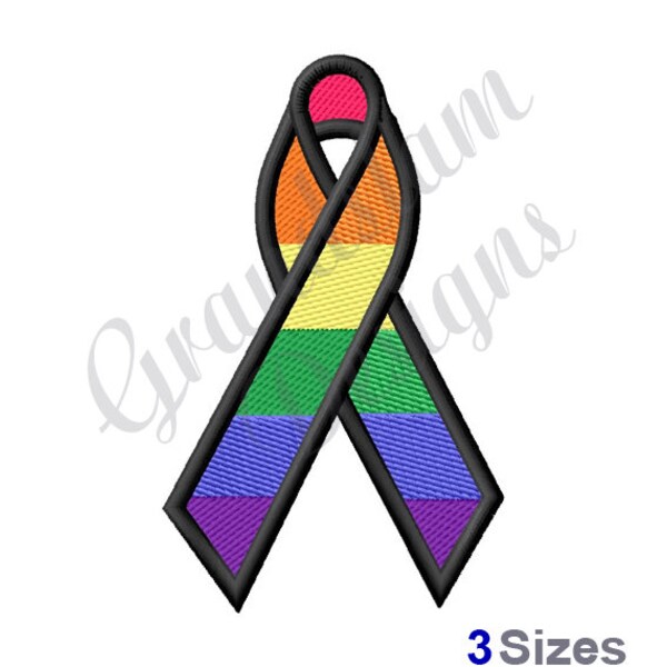 Rainbow Ribbon - Machine Embroidery Design