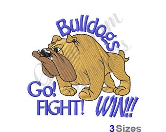 Bulldogs Go Fight Win - Machine Embroidery Design