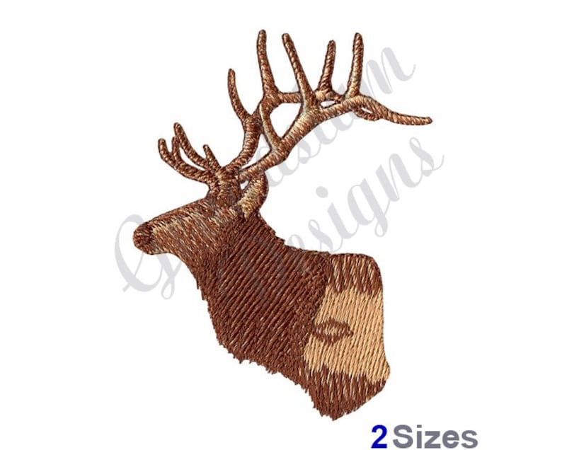 Machine Embroidery Design Elk Profile