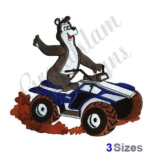Bear On Quad - Machine Embroidery Design