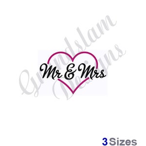 Mr & Mrs Heart Wedding - Machine Embroidery Design