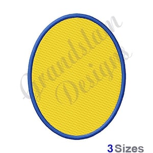 May include: A yellow circle with a blue outline. The circle is filled with a yellow pattern.