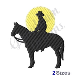 Horse And Rider Silhouette  - Machine Embroidery Design
