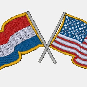 Netherlands American Flags - Machine Embroidery Design, Embroidery Designs, Embroidery Patterns, Embroidery Files, Instant Download