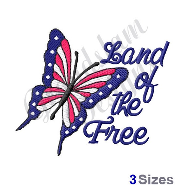 Butterfly Land Of The Free - Machine Embroidery Design