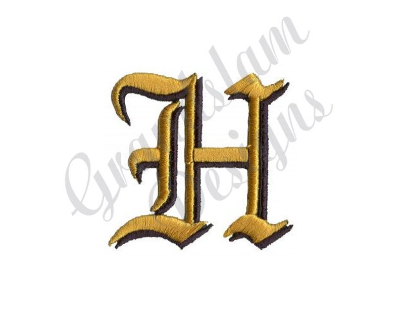 Old English Letter H Machine Embroidery Design | Etsy