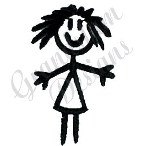Stick Girl - Machine Embroidery Design