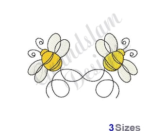 Buzzing Flying Bees - Machine Embroidery Design