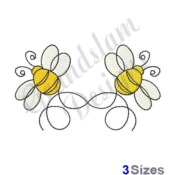 Buzzing Flying Bees - Machine Embroidery Design