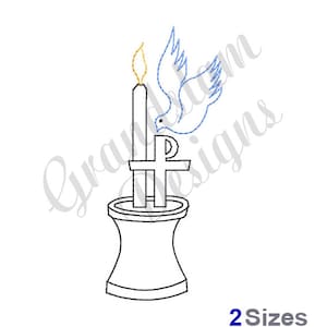 Baptism Candle - Machine Embroidery Design