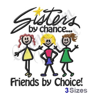 Sisters Friends - Machine Embroidery Design in 4 sizes