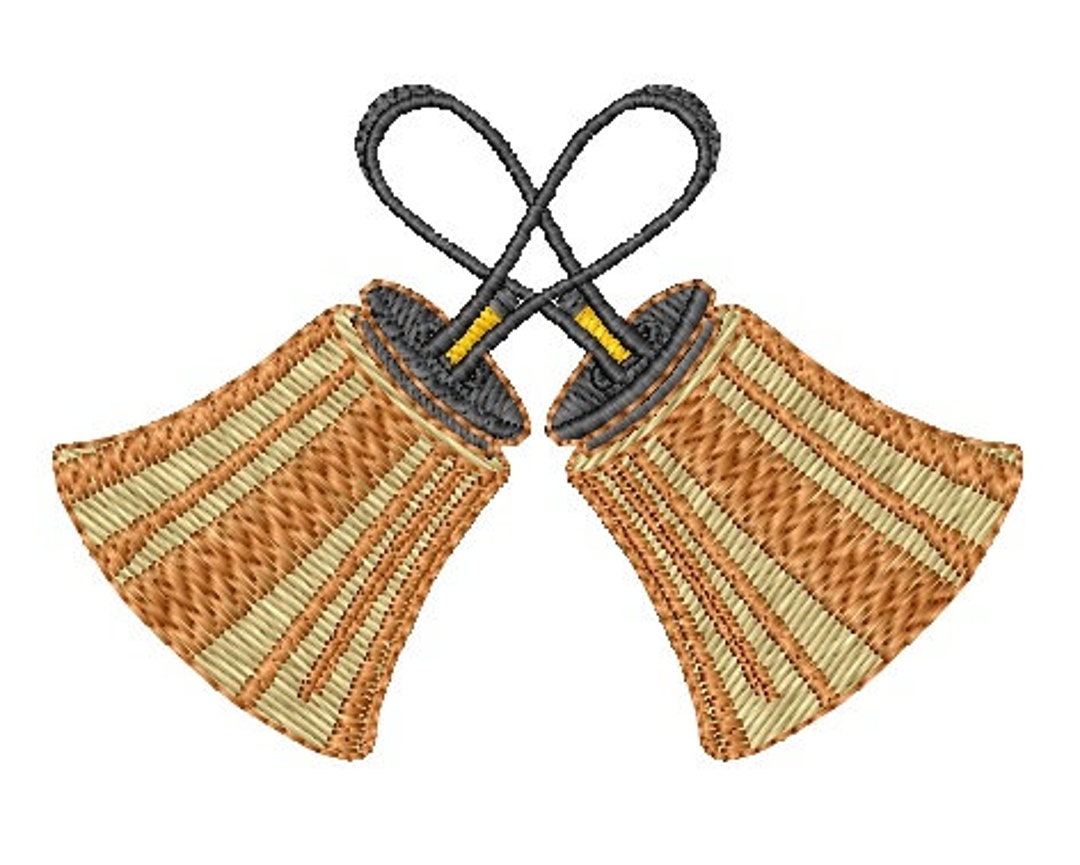 Crossed Handbells Machine Embroidery Design, Embroidery Designs