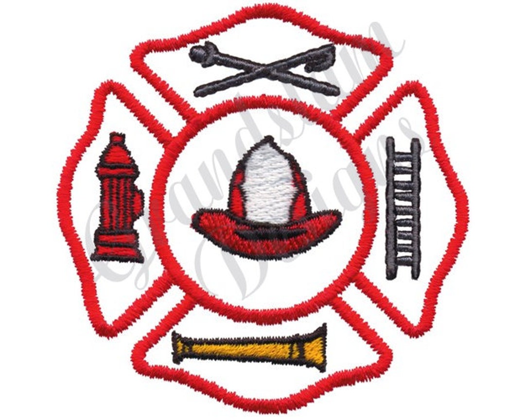 Maltese Cross Fireman Machine Embroidery Design Etsy