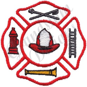 Maltese Cross Fireman - Machine Embroidery Design