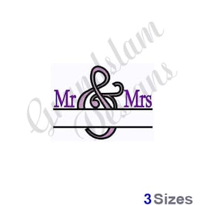 Mr & Mrs Namedrop Split Wedding - Machine Embroidery Design